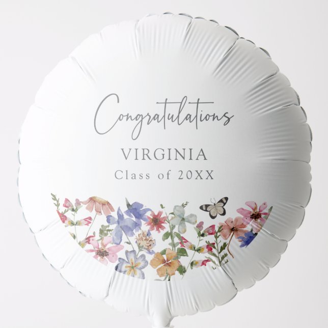 Colorful Wildflower Graduation Balloon (Front)