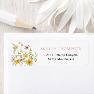 Colorful Wildflower Graduation Party Address Label