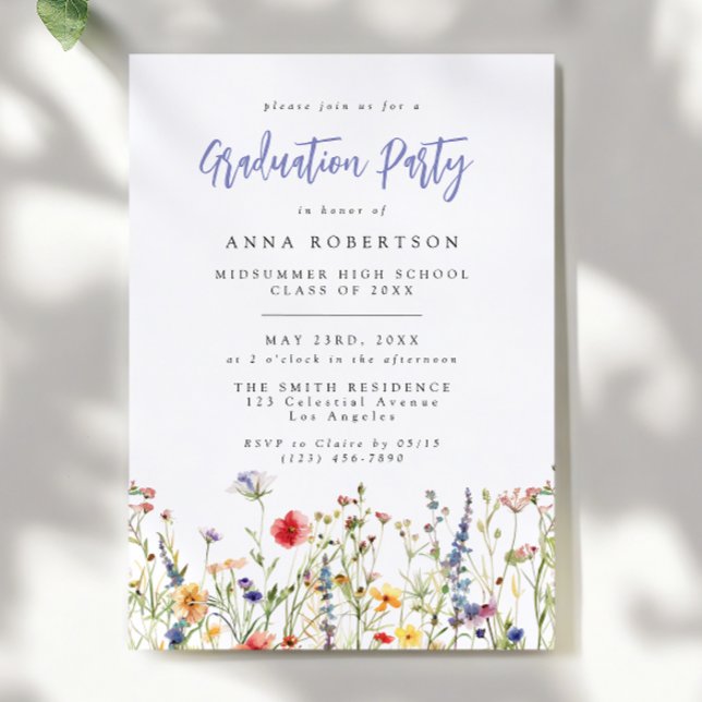 Colorful Wildflower Graduation Party Invitation (Creator Uploaded)