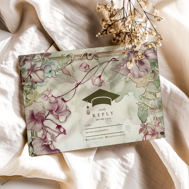 Colorful Wildflower Graduation Party  RSVP Card (Creator Uploaded)