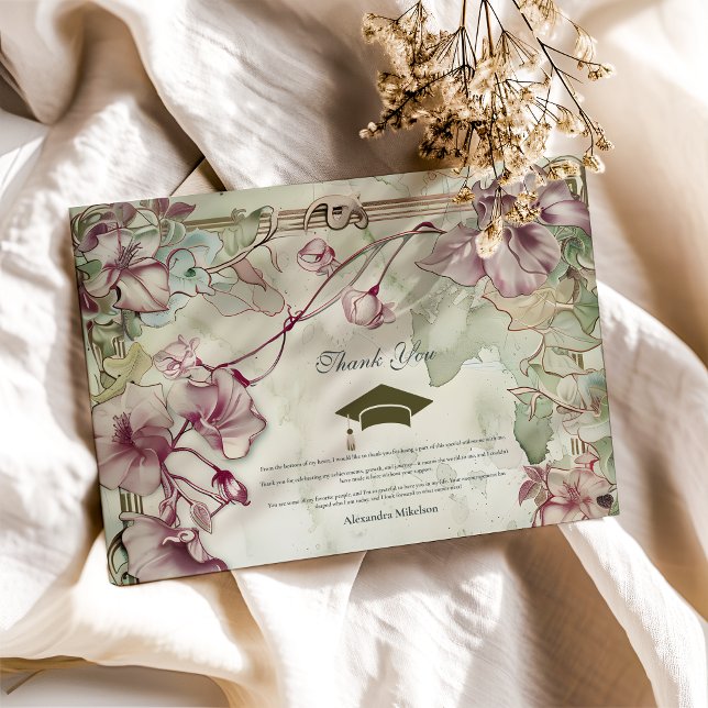 Colorful Wildflower Graduation Party  Thank You Card (Creator Uploaded)