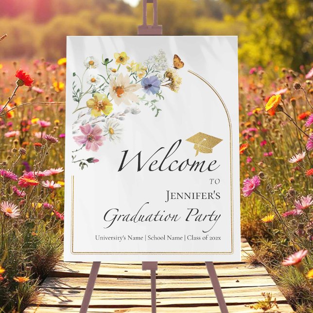 Colorful Wildflower Graduation Party Welcome Sign (Creator Uploaded)