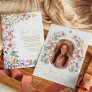 Colorful Wildflower Graduation Photo Thank You Card