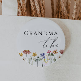 Colorful Wildflower Grandma To Be Button