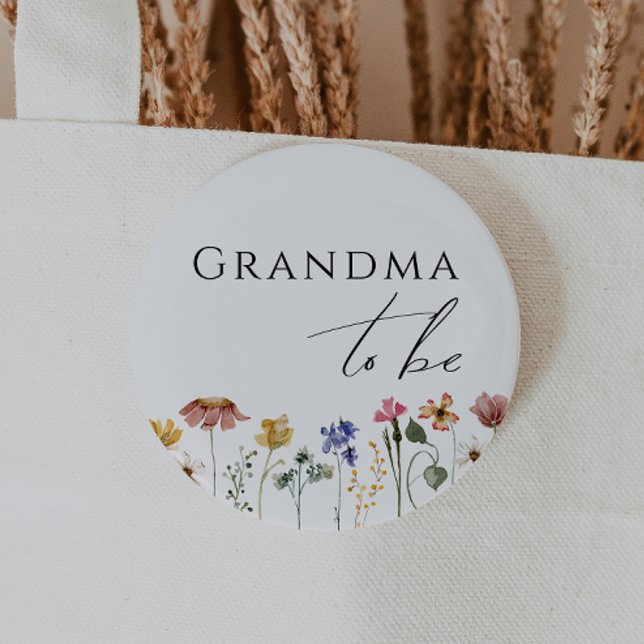 Colorful Wildflower Grandma To Be Button (Creator Uploaded)
