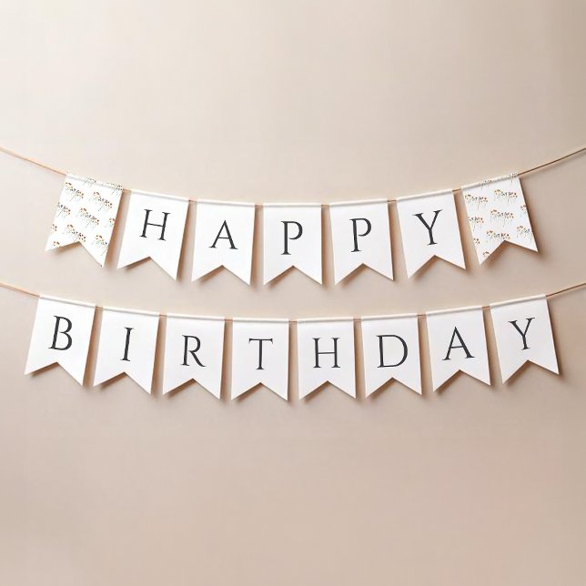 Colorful Wildflower Happy Birthday Big Bunting Flags (Creator Uploaded)