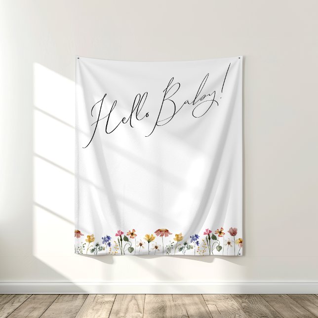 Colorful Wildflower Hello Baby Backdrop (Creator Uploaded)