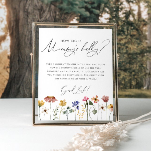 Colorful Wildflower How Big Is Mommy's Belly Poster (Creator Uploaded)