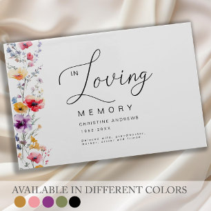 Colorful Wildflower "In Loving Memory" Funeral  Guest Book