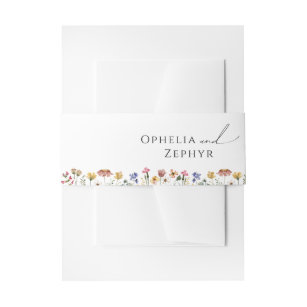 Colorful Wildflower   Invitation Belly Band