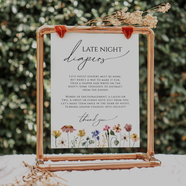 Colorful Wildflower Late Night Diapers Sign (Creator Uploaded)
