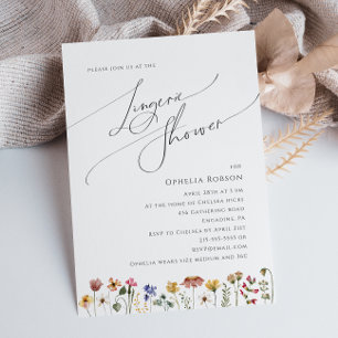 Colorful Wildflower Lingerie Shower Invitation