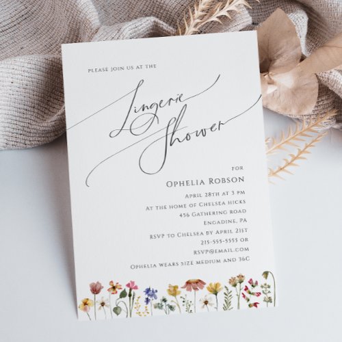 Colorful Wildflower  Lingerie Shower Invitation
