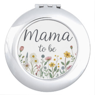 Colorful Wildflower Mama To Be Floral Baby Shower Compact Mirror