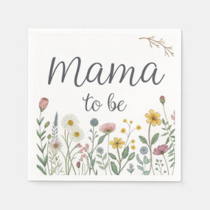Colorful Wildflower Mama To Be Floral Baby Shower  Napkins