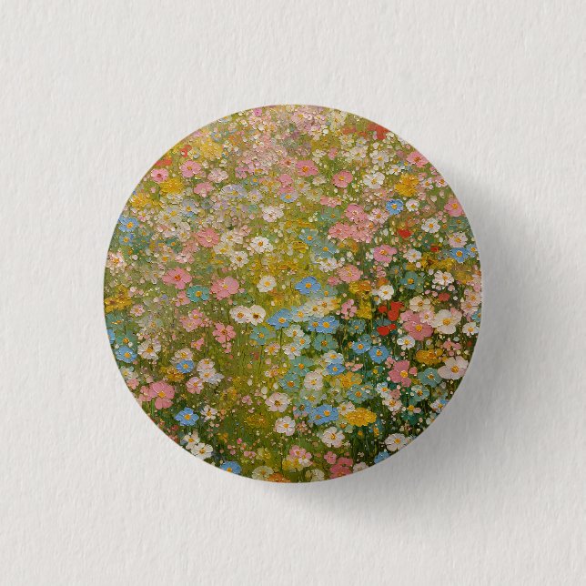 Colorful Wildflower Meadow 2 Button (Front)