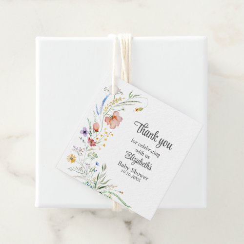 Colorful Wildflower Meadow Baby Shower Thank You  Favor Tags