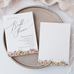 Colorful Wildflower   Meadow Bridal Shower Invitation