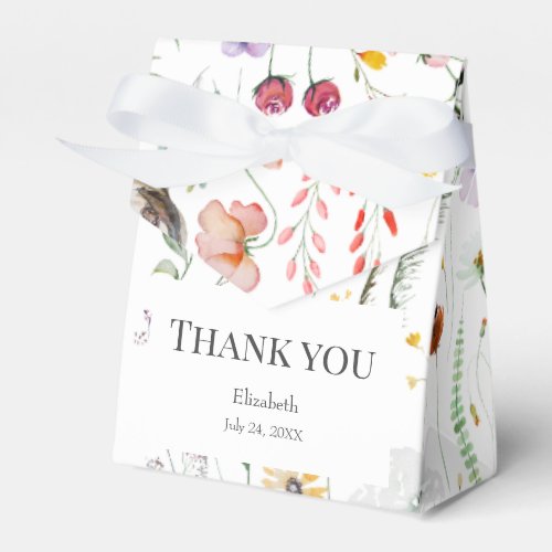 Colorful Wildflower Meadow Bridal Shower Thank You Favor Boxes