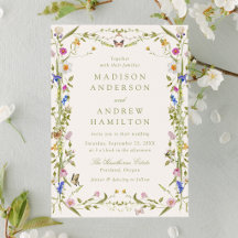 Colorful Wildflower Meadow Cream Wedding