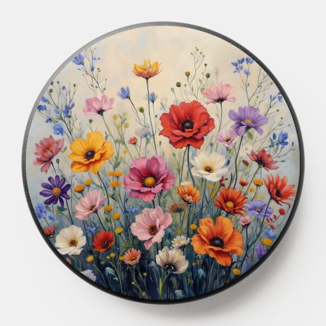 Colorful Wildflower Meadow Floral Botanical PopSocket (Popsocket)