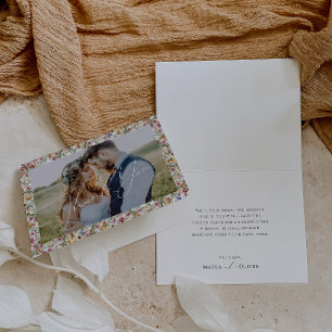 Colorful Wildflower Meadow Folded Photo Thank You Card