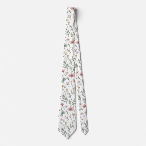 Colorful Wildflower Meadow Garden Flowers Dad Gift Neck Tie