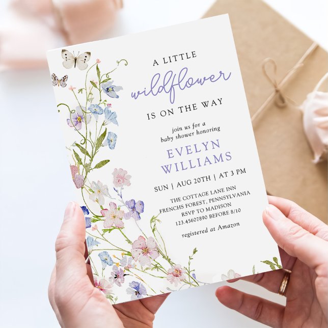Colorful Wildflower Meadow Girl Baby Shower Invitation (Creator Uploaded)