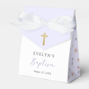 Colorful Wildflower Meadow Girl Baptism Favor Boxes