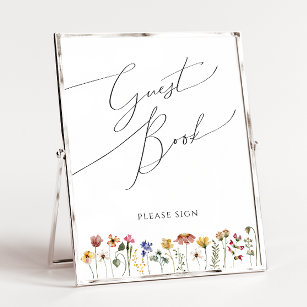Colorful Wildflower   Meadow Guest Book Sign