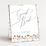 Colorful Wildflower | Meadow Guest Book Sign<br><div class="desc">This colorful wildflower | meadow guest book sign is perfect for your simple, whimsical boho rainbow summer wedding. The bright, enchanted pink, yellow, orange, and gold color florals give this product the feel of a minimalist elegant vintage hippie spring garden. The modern design is artsy and delicate, portraying a classic...</div>