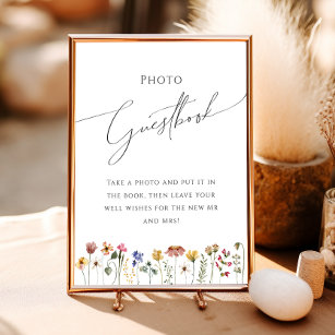 Colorful Wildflower   Meadow Photo Guest Book Sign