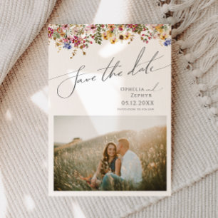 Colorful Wildflower Meadow Photo Save The Date