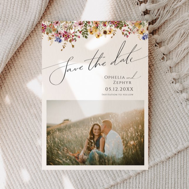 Colorful Wildflower | Meadow Photo Save The Date (Creator Uploaded)