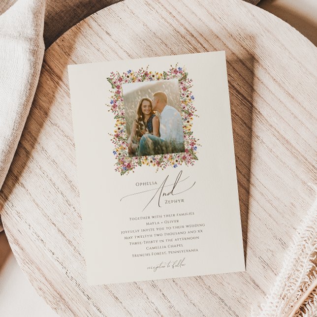 Colorful Wildflower | Meadow Photo Wedding Invitation (Creator Uploaded)