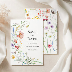 Colorful Wildflower Meadow Save the Date Card