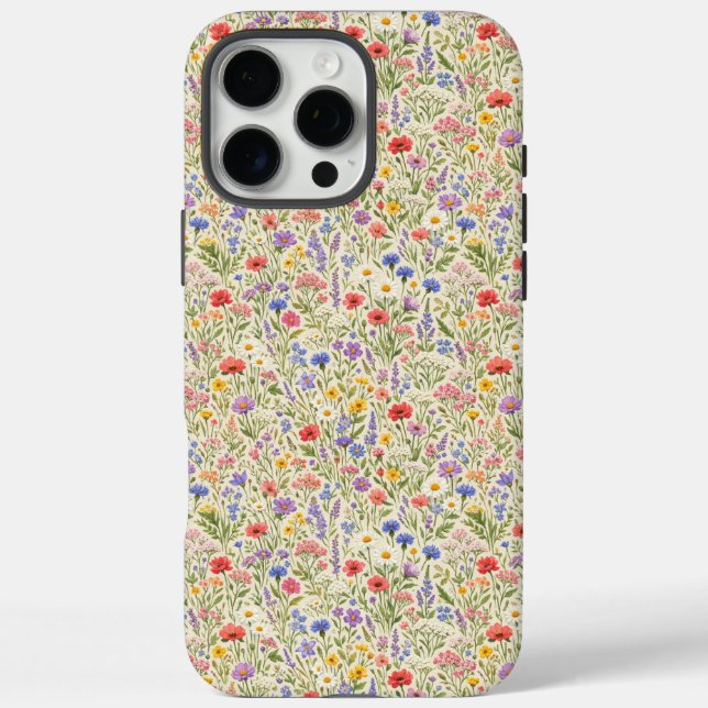 Colorful Wildflower Meadow Seamless Pattern Case-Mate iPhone Case (Back)