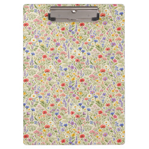 Colorful Wildflower Meadow Seamless Pattern Clipboard
