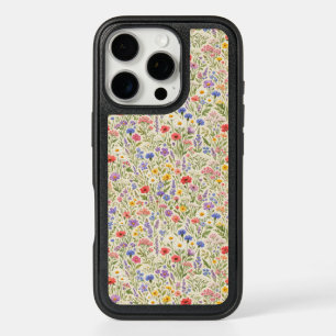 Colorful Wildflower Meadow Seamless Pattern iPhone 16 Pro Case