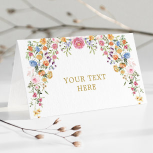 Colorful Wildflower Meadow Spring Garden Wedding Place Card