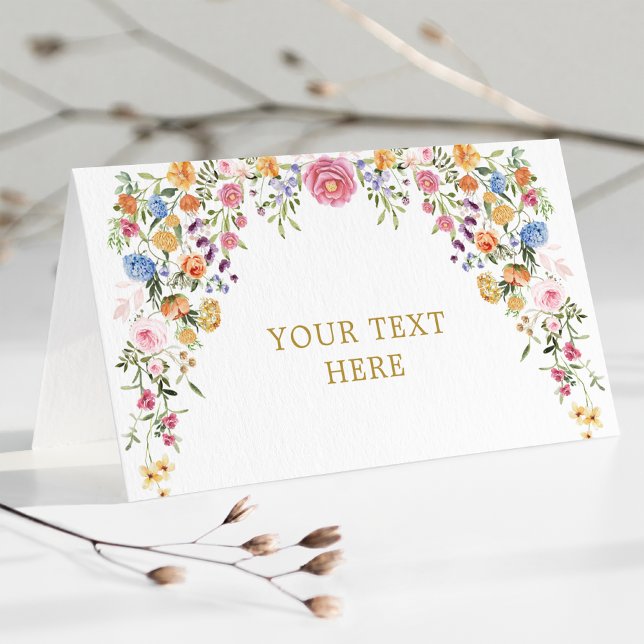 Colorful Wildflower Meadow Spring Garden Wedding Place Card (Creator Uploaded)