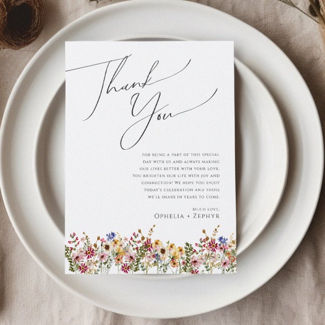Colorful Wildflower | Meadow Table Thank You Card (Creator Uploaded)