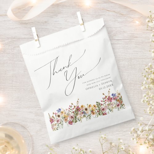 Colorful Wildflower  Meadow Thank You Favor Bag