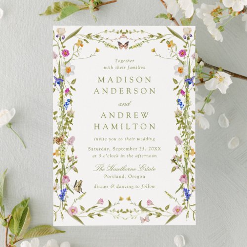 Colorful Wildflower Meadow Wedding Invitation
