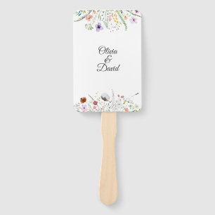 Colorful Wildflower Meadow Wedding Program Hand Fan