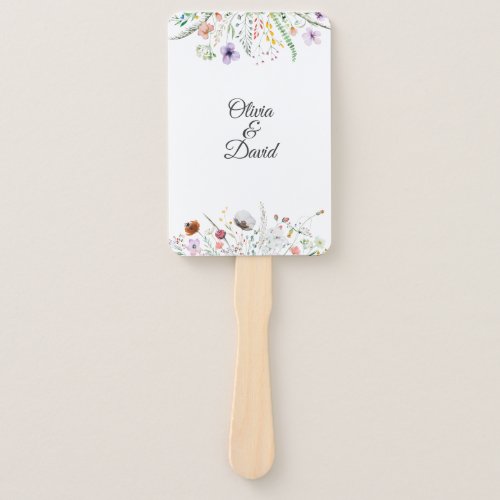 Colorful Wildflower Meadow Wedding Program Hand Fan