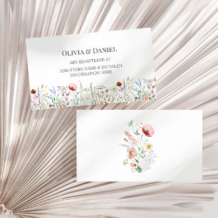 Colorful Wildflower Meadow Wedding Registry Enclosure Card