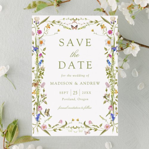 Colorful Wildflower Meadow Wedding Save The Date