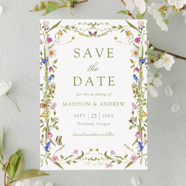 Colorful Wildflower Meadow Wedding Save The Date (Creator Uploaded)