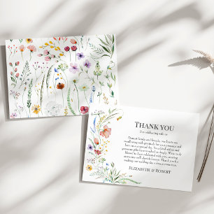 Colorful Wildflower Meadow Wedding Thank You Card